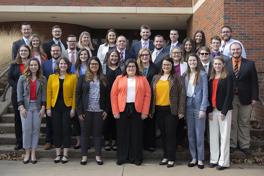 A large group of student teachers