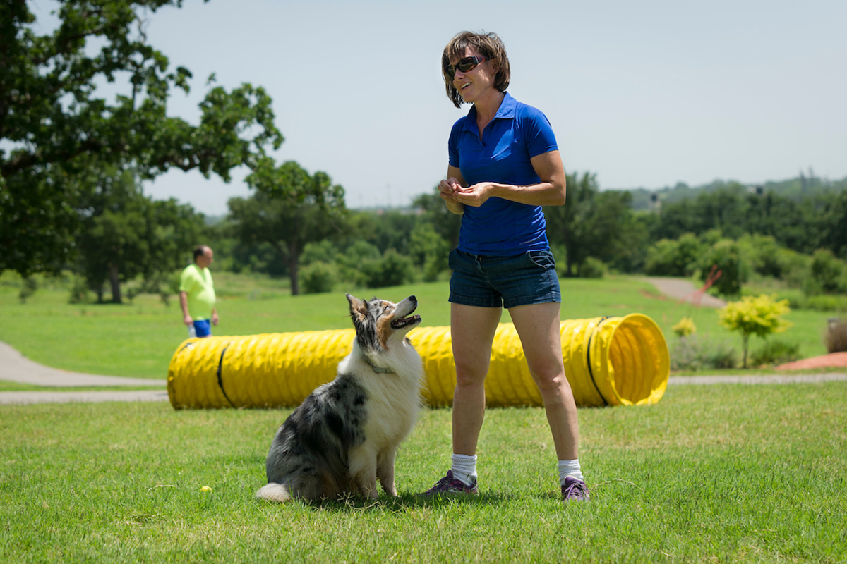 Faculty member with dog