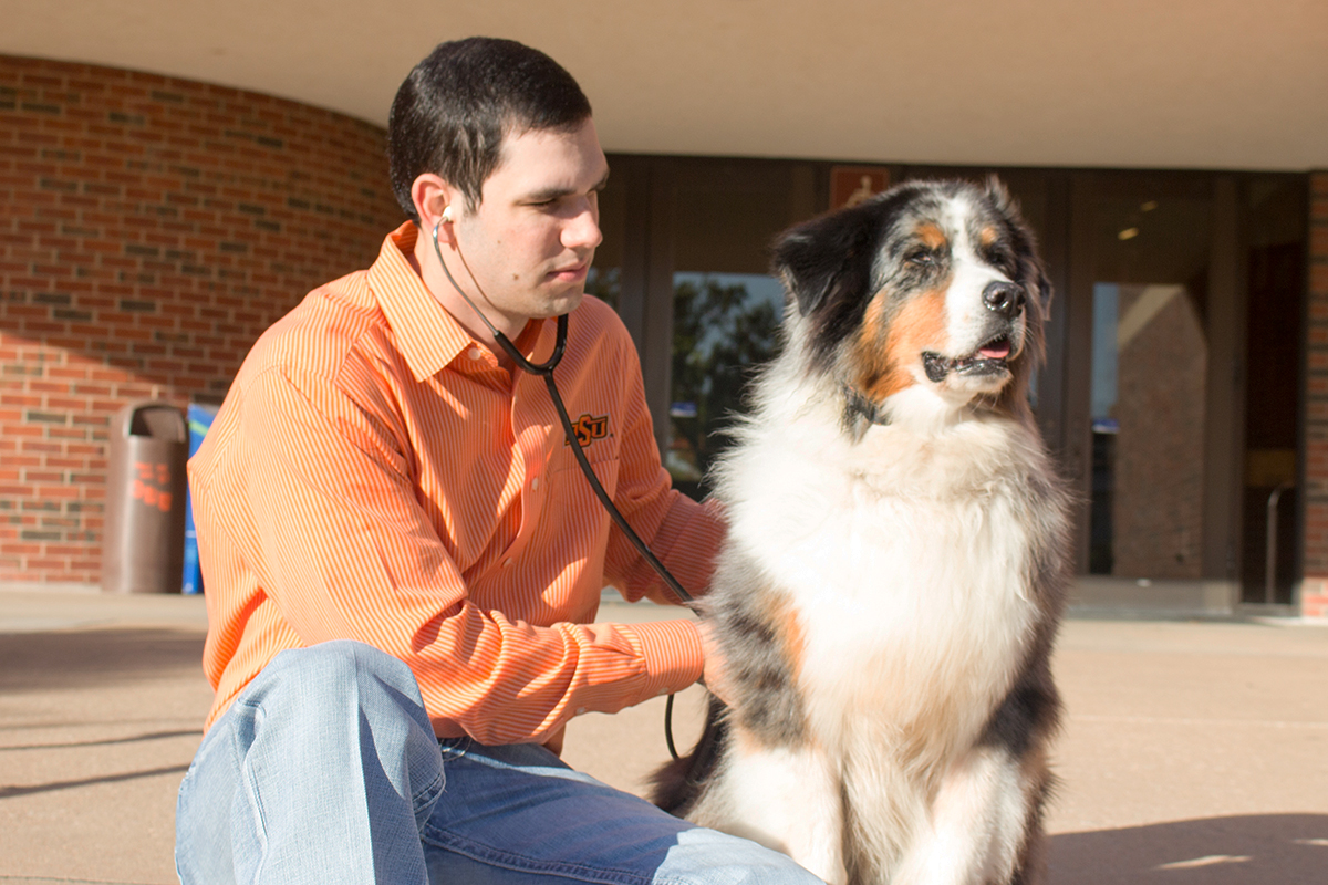 Student with dog