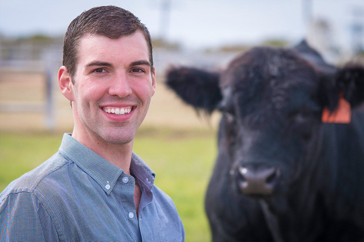 Student at OSU Purebred Beef Cattle Center