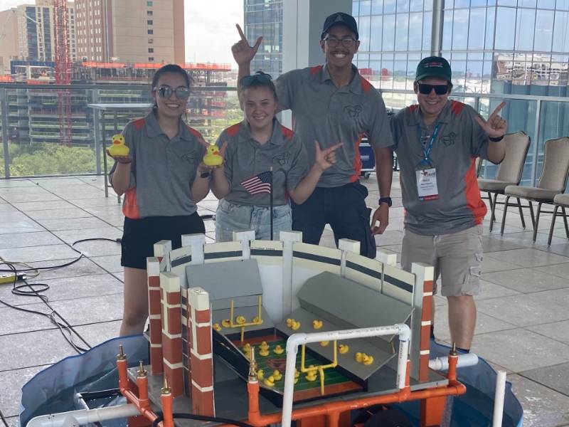 Cowboy Waterworks members testing a project