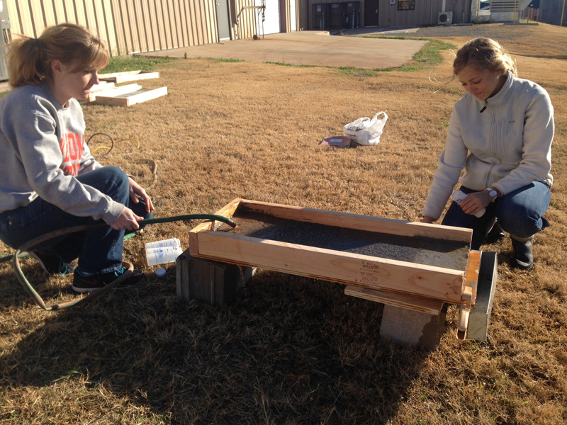 Seniors work in their water system design project