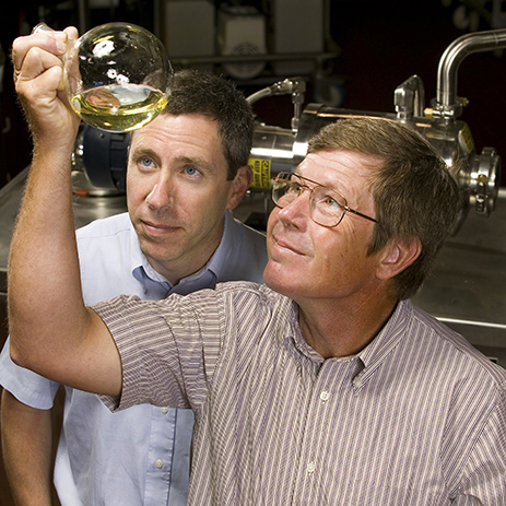 extraction Dr. Niel Maness analyzing the pecan oil extraction.