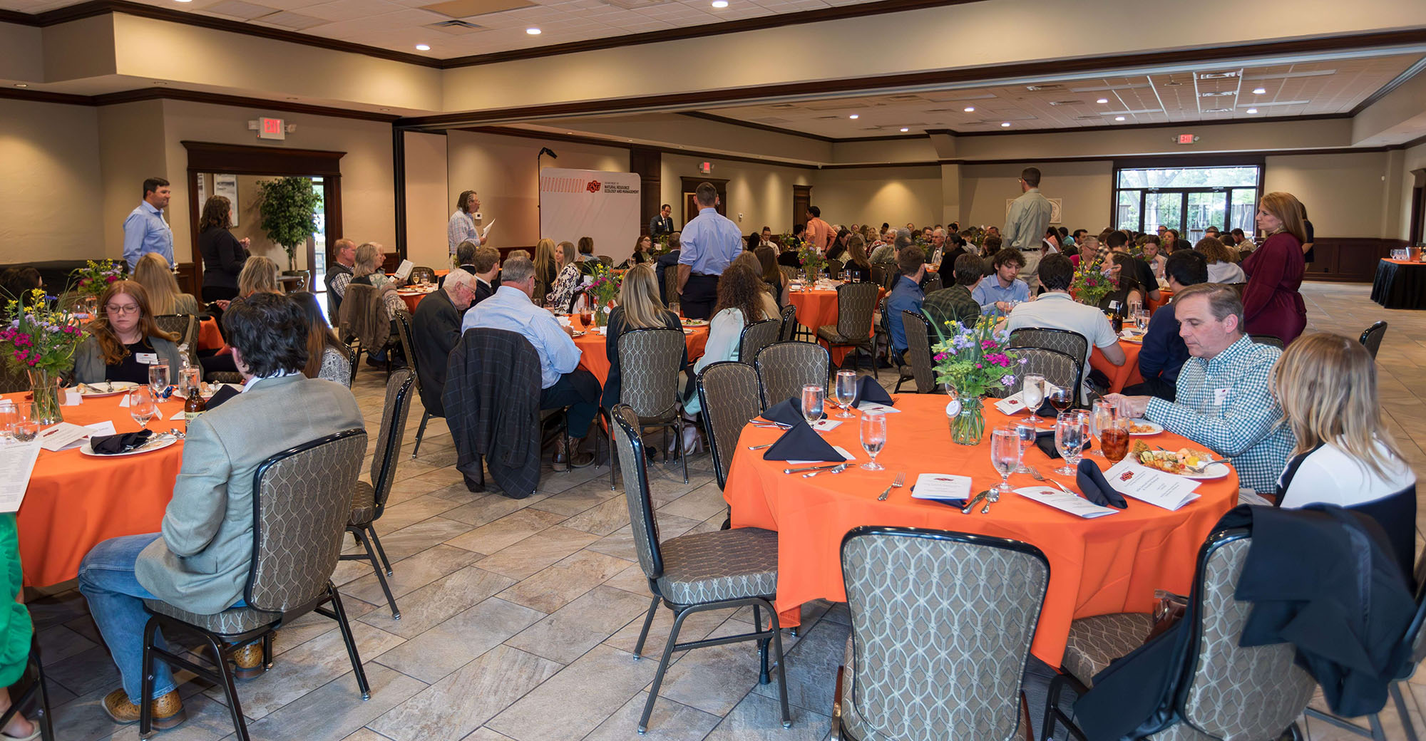 A wide angle view of the banquet.