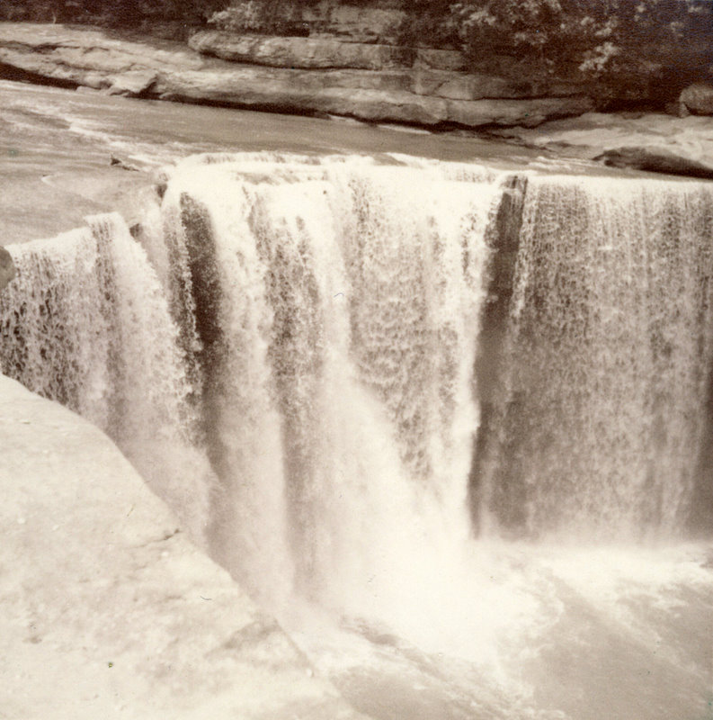 Scenic view of a waterfall.