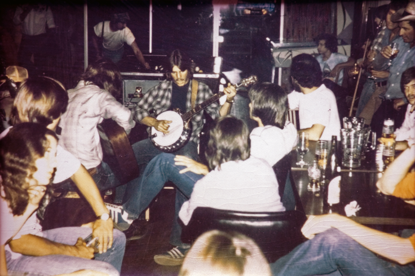 A group of students sitting having a get-together.