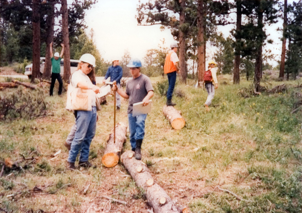 Students in hardhats and clipboards preparing for some work on the jobsite.