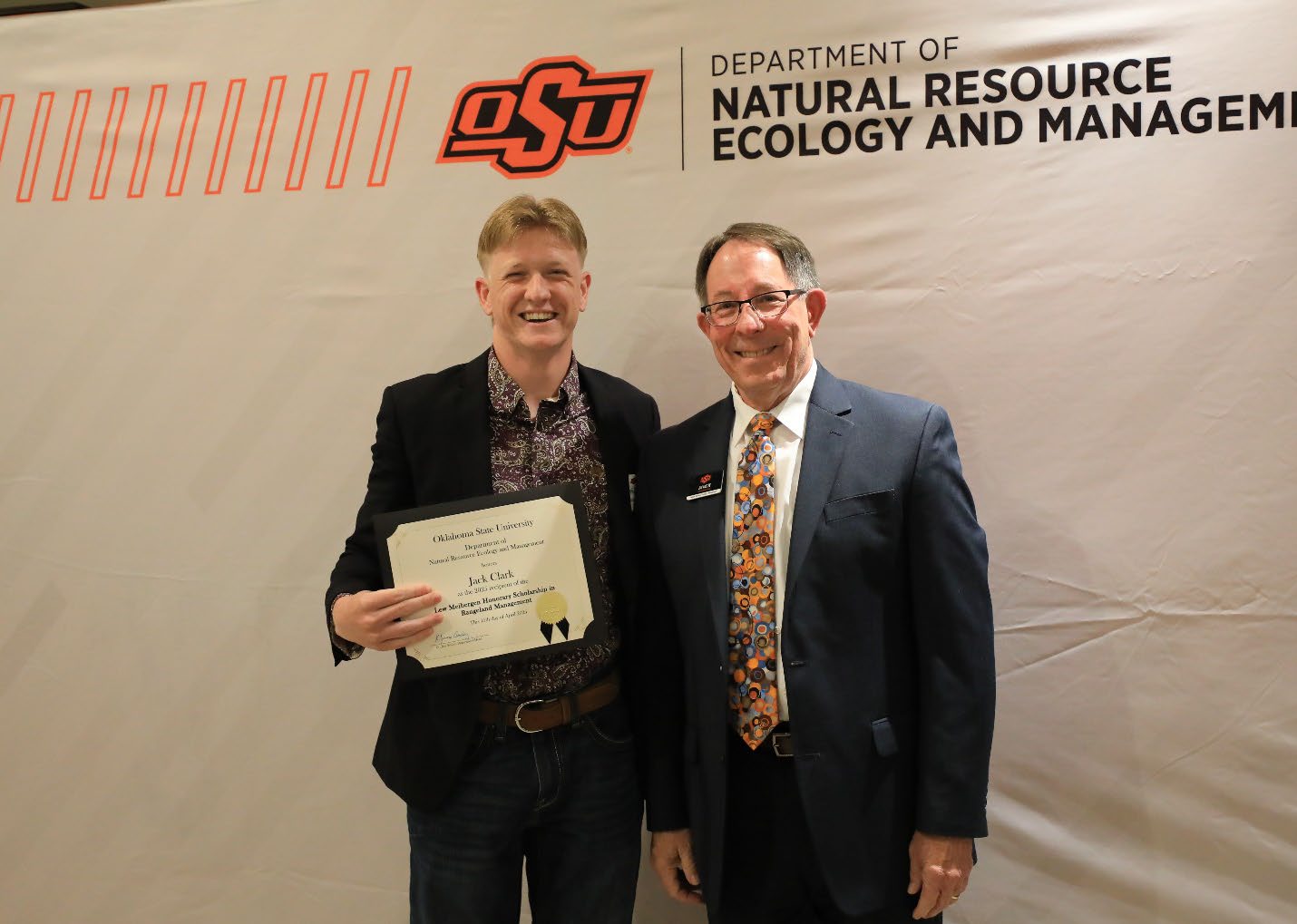Jack Clark with his plaque next to Dr. Jim Ansley.