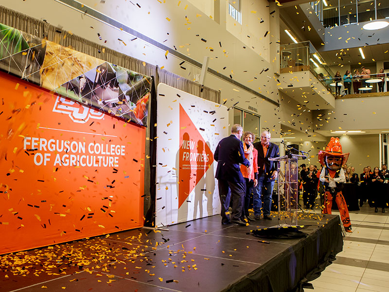 Burns Hargis with Kayleen and Larry Ferguson.